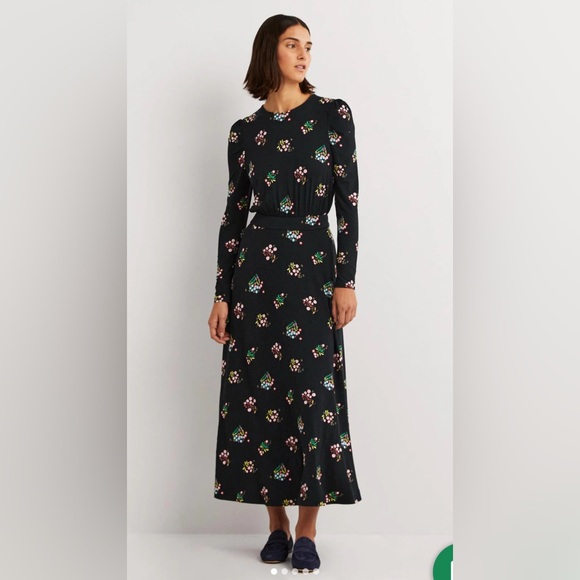 boden puff sleeve jersey midi dress BODEN Puff Sleeve Jersey Midi Dress